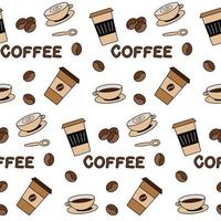 Coffee, seamless pattern, vector. vector