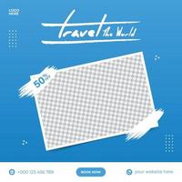 Travel social media ads template design vector