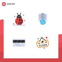Modern Set of 4 Flat Icons and symbols such as autumn ticket thanksgiving internet underground Editable Vector Design Elements