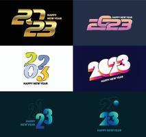 Big Set of 2023 Happy New Year logo text design 2023 number design template vector