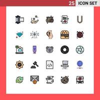 conjunto de 25 iconos de interfaz de usuario modernos signos de símbolos para elementos de diseño de vectores editables de crecimiento de informes de compras estratégicas de belleza