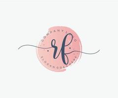 Initial RF feminine logo. Usable for Nature, Salon, Spa, Cosmetic and Beauty Logos. Flat Vector Logo Design Template Element.
