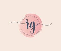 Initial RG feminine logo. Usable for Nature, Salon, Spa, Cosmetic and Beauty Logos. Flat Vector Logo Design Template Element.