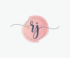 Initial RJ feminine logo. Usable for Nature, Salon, Spa, Cosmetic and Beauty Logos. Flat Vector Logo Design Template Element.