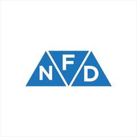 FND triangle shape logo design on white background. FND creative initials letter logo concept. vector