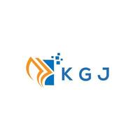 diseño de logotipo de contabilidad de reparación de crédito kgj sobre fondo blanco. kgj iniciales creativas gráfico de crecimiento letra logo concepto. diseño del logotipo de finanzas empresariales kgj. vector