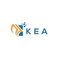 diseño de logotipo de contabilidad de reparación de crédito kea sobre fondo blanco. concepto de logotipo de letra de gráfico de crecimiento de iniciales creativas de kea. diseño del logotipo de finanzas empresariales kea. vector