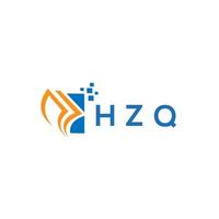 diseño de logotipo de contabilidad de reparación de crédito hzq sobre fondo blanco. hzq creative iniciales crecimiento gráfico letra logo concepto. diseño del logotipo de finanzas empresariales hzq. vector