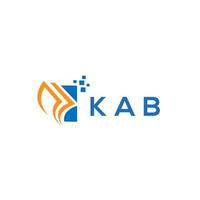 diseño de logotipo de contabilidad de reparación de crédito kab sobre fondo blanco. concepto de logotipo de letra de gráfico de crecimiento de iniciales creativas kab. diseño del logotipo de finanzas empresariales kab. vector