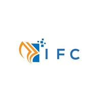 IFC credit repair accounting logo design on white background. IFC creative initials Growth graph letter logo concept. IFC business finance logo design. vector