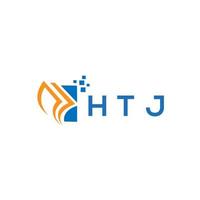 diseño de logotipo de contabilidad de reparación de crédito htj sobre fondo blanco. htj creative iniciales gráfico de crecimiento letra logo concepto. diseño del logotipo de finanzas empresariales htj. vector