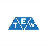 diseño de logotipo en forma de triángulo etw sobre fondo blanco. concepto de logotipo de letra de iniciales creativas etw. vector