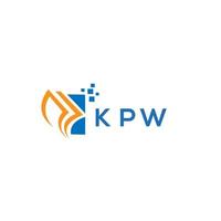 diseño de logotipo de contabilidad de reparación de crédito kpw sobre fondo blanco. kpw creative iniciales gráfico de crecimiento letra logo concepto. diseño del logotipo de finanzas empresariales kpw. vector