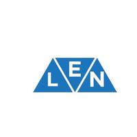 diseño de logotipo en forma de triángulo eln sobre fondo blanco. concepto de logotipo de letra de iniciales creativas eln. vector
