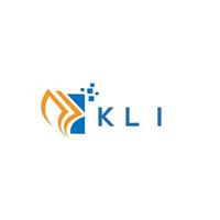 diseño de logotipo de contabilidad de reparación de crédito kli sobre fondo blanco. kli creative iniciales gráfico de crecimiento letra logo concepto. diseño del logotipo de finanzas empresariales kli. vector