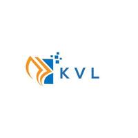 diseño de logotipo de contabilidad de reparación de crédito kvl sobre fondo blanco. kvl creative iniciales gráfico de crecimiento letra logo concepto. diseño del logotipo de finanzas empresariales kvl. vector