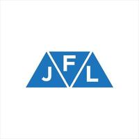 diseño de logotipo en forma de triángulo fjl sobre fondo blanco. concepto de logotipo de letra de iniciales creativas fjl. vector