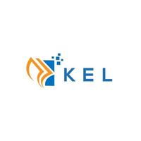 diseño de logotipo de contabilidad de reparación de crédito kel sobre fondo blanco. kel creative iniciales gráfico de crecimiento letra logo concepto. diseño del logotipo de finanzas empresariales kel. vector