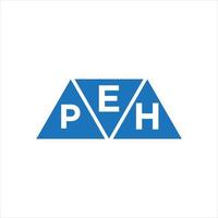diseño de logotipo en forma de triángulo eph sobre fondo blanco. concepto de logotipo de letra de iniciales creativas eph. vector