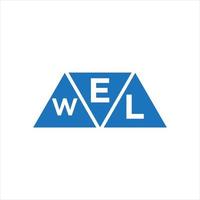 diseño de logotipo en forma de triángulo ewl sobre fondo blanco. concepto de logotipo de letra de iniciales creativas de ewl. vector