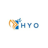 diseño de logotipo de contabilidad de reparación de crédito hyo sobre fondo blanco. concepto de logotipo de letra de gráfico de crecimiento de iniciales creativas hyo. diseño del logotipo de finanzas empresariales hyo. vector