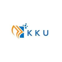 diseño de logotipo de contabilidad de reparación de crédito kku sobre fondo blanco. kku creative iniciales gráfico de crecimiento letra logo concepto. diseño del logotipo de finanzas empresariales kku. vector