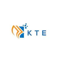 KTE credit repair accounting logo design on white background. KTE creative initials Growth graph letter logo concept. KTE business finance logo design. vector