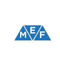 diseño de logotipo en forma de triángulo emf sobre fondo blanco. concepto de logotipo de letra inicial creativa emf. vector