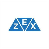 diseño de logotipo en forma de triángulo ezx sobre fondo blanco. concepto de logotipo de letra inicial creativa ezx. vector