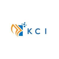 diseño de logotipo de contabilidad de reparación de crédito kci sobre fondo blanco. kci creative iniciales gráfico de crecimiento letra logo concepto. diseño del logotipo de finanzas empresariales kci. vector