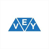 diseño de logotipo en forma de triángulo evy sobre fondo blanco. concepto de logotipo de letra de iniciales creativas evy. vector