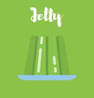 Green Jelly Vector on Green Background.
