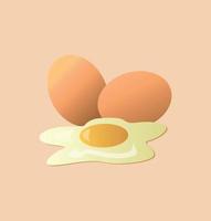 ilustración de huevos sobre fondo de color crema. vector