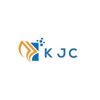 diseño de logotipo de contabilidad de reparación de crédito kjc sobre fondo blanco. kjc creative iniciales gráfico de crecimiento letra logo concepto. diseño del logotipo de finanzas empresariales kjc. vector