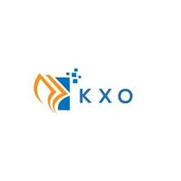 diseño de logotipo de contabilidad de reparación de crédito kxo sobre fondo blanco. kxo creative iniciales gráfico de crecimiento letra logo concepto. diseño del logotipo de finanzas empresariales kxo. vector