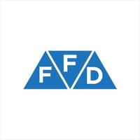 Diseño de logotipo en forma de triángulo ffd sobre fondo blanco. Concepto de logotipo de letra de iniciales creativas ffd. vector