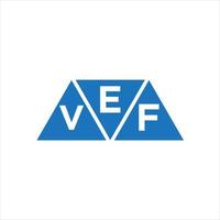 diseño de logotipo en forma de triángulo evf sobre fondo blanco. concepto de logotipo de letra de iniciales creativas evf. vector