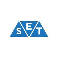 EST triangle shape logo design on white background. EST creative initials letter logo concept.EST triangle shape logo design on white background. EST creative initials letter logo concept. vector