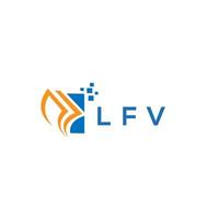 diseño de logotipo de contabilidad de reparación de crédito lfv sobre fondo blanco. Concepto de logotipo de letra de gráfico de crecimiento de iniciales creativas lfv. Diseño del logotipo de finanzas empresariales lfv. vector