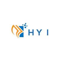 diseño de logotipo de contabilidad de reparación de crédito hyi sobre fondo blanco. concepto de logotipo de letra de gráfico de crecimiento de iniciales creativas hyi. vector