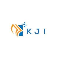 diseño de logotipo de contabilidad de reparación de crédito kji sobre fondo blanco. kji creative iniciales gráfico de crecimiento letra logo concepto. diseño del logotipo de finanzas empresariales kji. vector