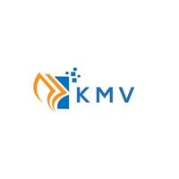 diseño de logotipo de contabilidad de reparación de crédito kmv sobre fondo blanco. kmv iniciales creativas gráfico de crecimiento letra logo concepto. diseño del logotipo de finanzas empresariales kmv. vector