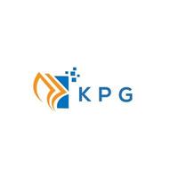 diseño de logotipo de contabilidad de reparación de crédito kpg sobre fondo blanco. kpg creative iniciales gráfico de crecimiento letra logo concepto. diseño del logotipo de finanzas empresariales kpg. vector