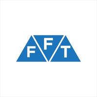 diseño de logotipo en forma de triángulo fft sobre fondo blanco. Concepto de logotipo de letra de iniciales creativas fft. vector