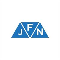 diseño de logotipo en forma de triángulo fjn sobre fondo blanco. concepto de logotipo de letra de iniciales creativas fjn. vector