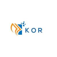 KOR credit repair accounting logo design on white background. KOR creative initials Growth graph letter logo concept. KOR business finance logo design. vector