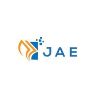 JAE credit repair accounting logo design on white background. JAE creative initials Growth graph letter logo concept. JAE business finance logo design. vector