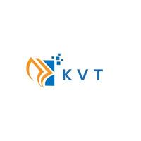 diseño de logotipo de contabilidad de reparación de crédito kvt sobre fondo blanco. kvt creative iniciales gráfico de crecimiento letra logo concepto. diseño del logotipo de finanzas empresariales kvt. vector