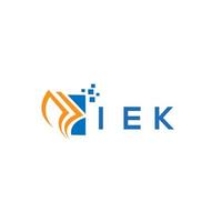 diseño de logotipo de contabilidad de reparación de crédito iek sobre fondo blanco. iek creative iniciales gráfico de crecimiento letra logo concepto. diseño del logotipo de finanzas empresariales iek. vector