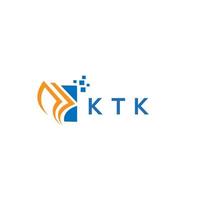 diseño de logotipo de contabilidad de reparación de crédito ktk sobre fondo blanco. ktk creative iniciales gráfico de crecimiento letra logo concepto. diseño del logotipo de finanzas empresariales ktk. vector